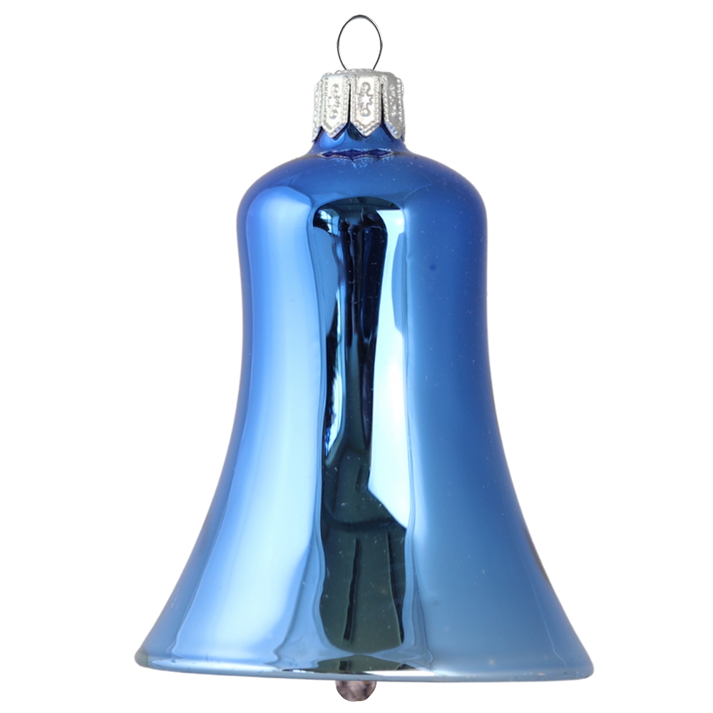 Blue glass bell ornament