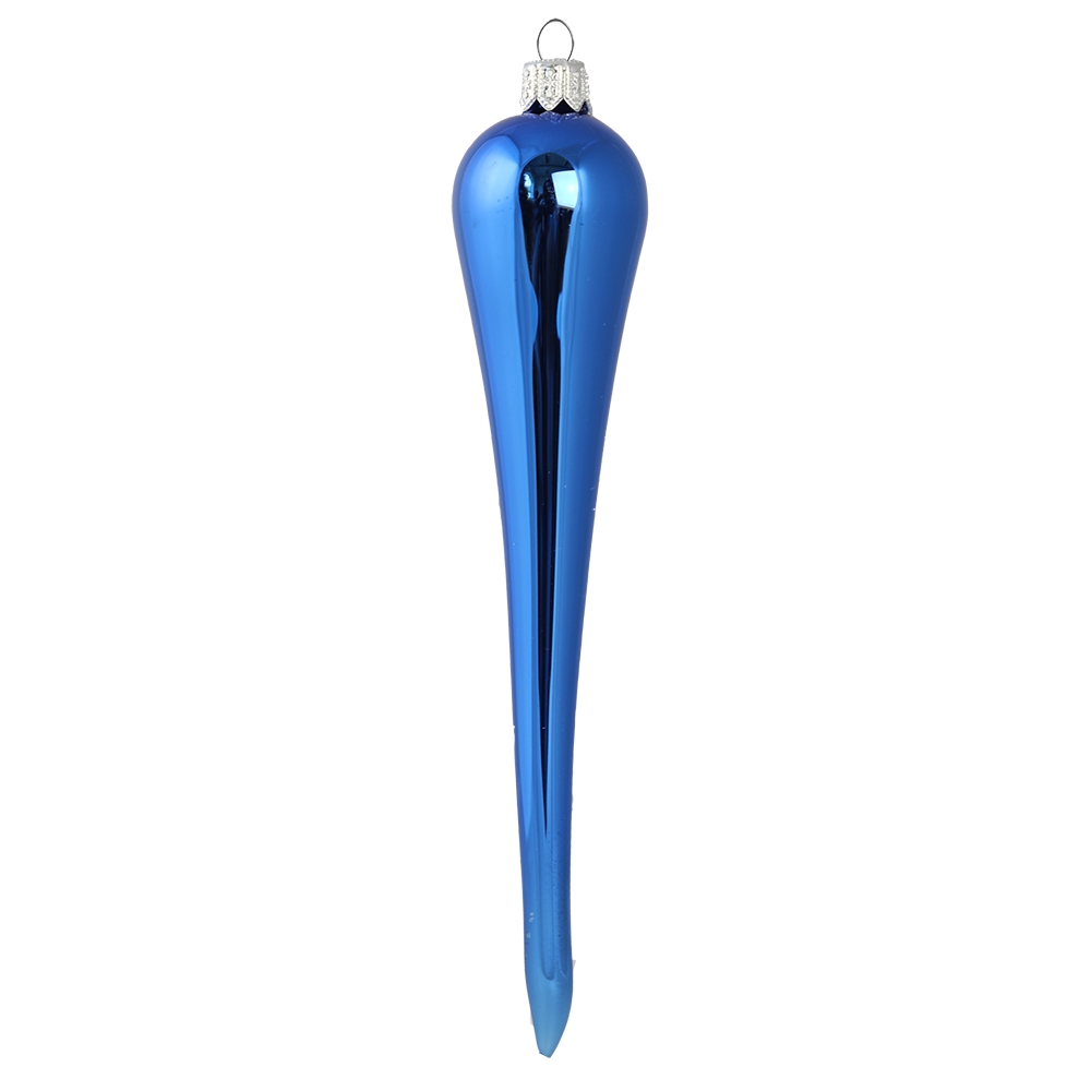 Blue glass icicle ornament