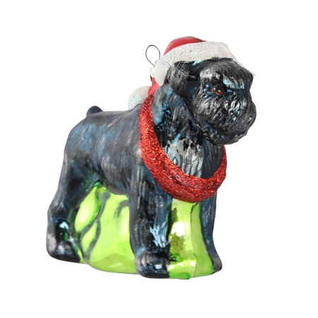Black schnauzer dog ornament