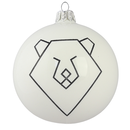 Ball ornament with a geometric bear
