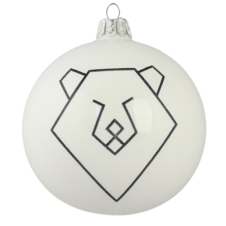 Ball ornament with a geometric bear