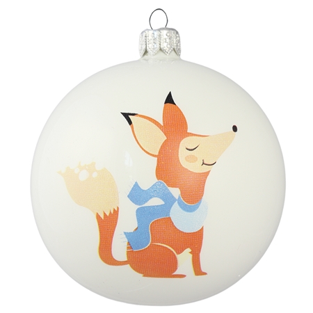 Ball ornament with a fox