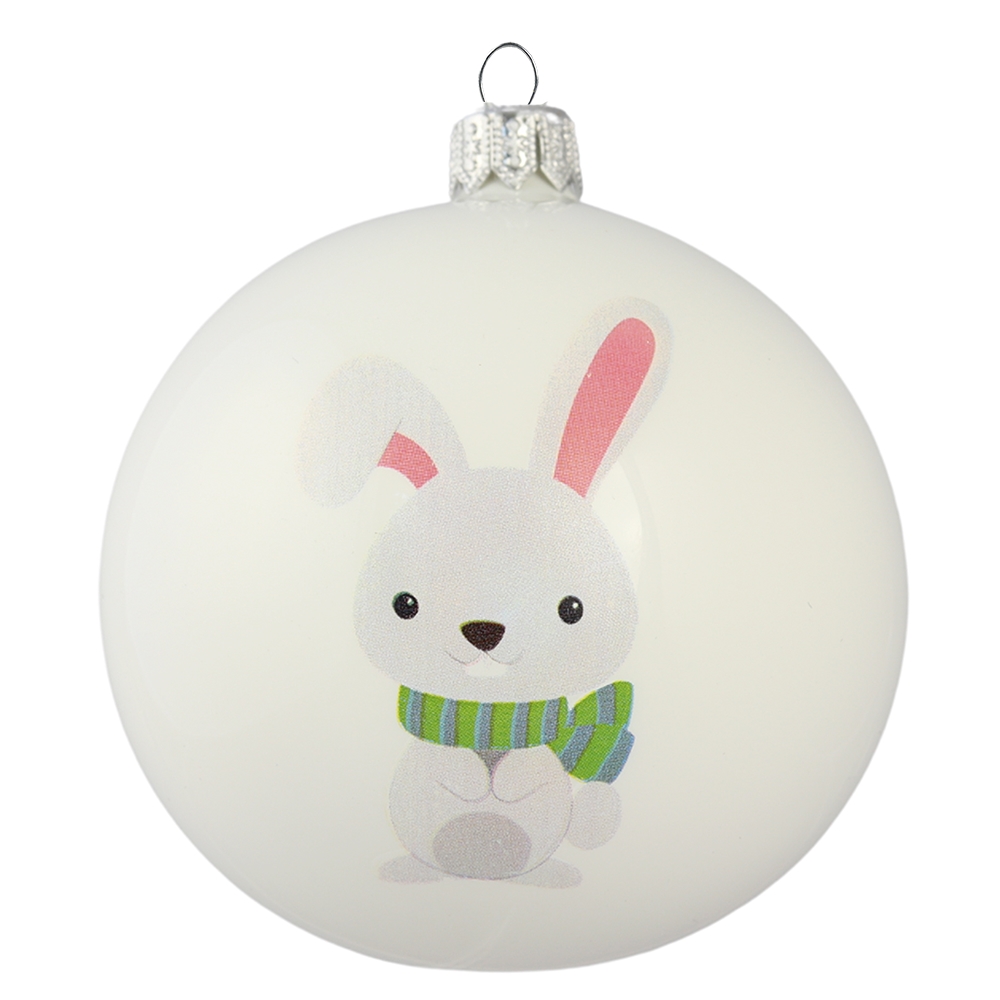 Ball ornament with a rabbit