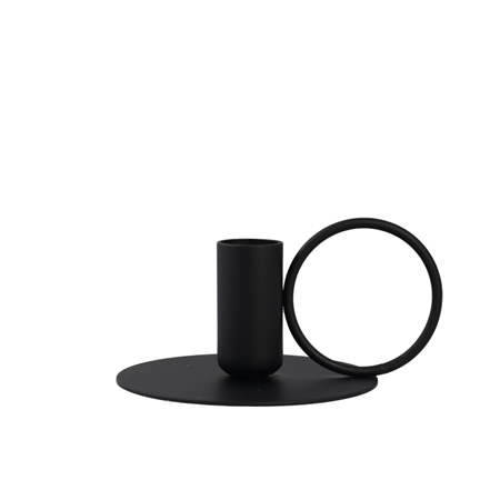 Black candlestick for a conical candle