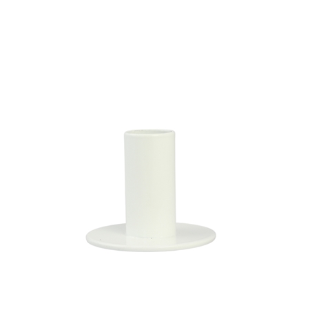 White candle holder for a conical candle