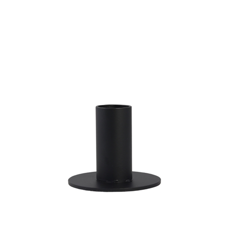 Black candle holder for a conical candle