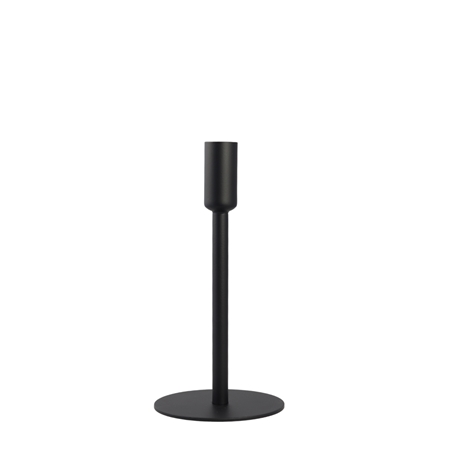 Medium black candlestick with a round base