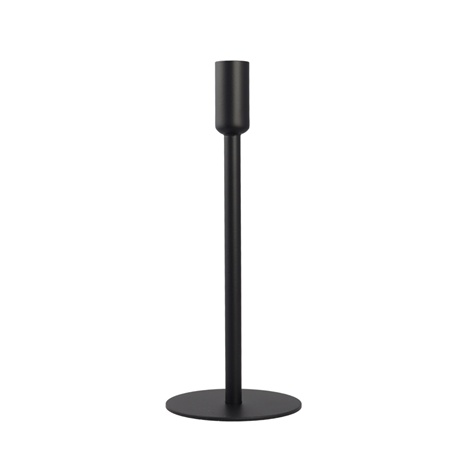 High black candlestick with a round base