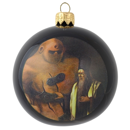Christmas ball printed with Golem and Rabbi Loew