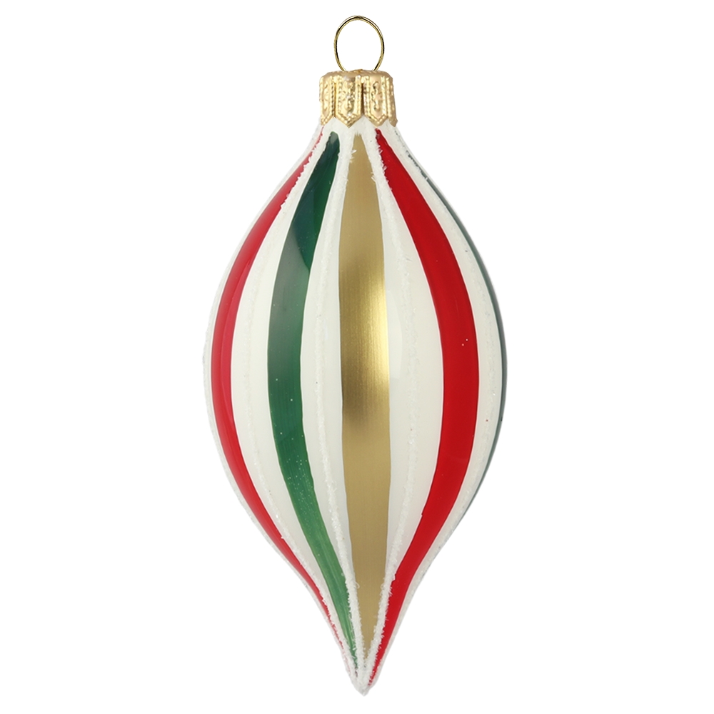 Olive ornament with colourful stripes in British style