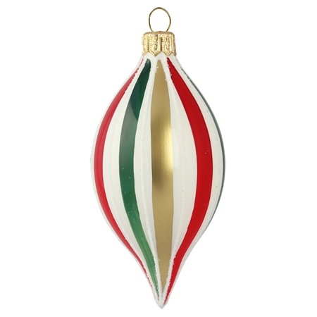 Olive ornament with colourful stripes in British style