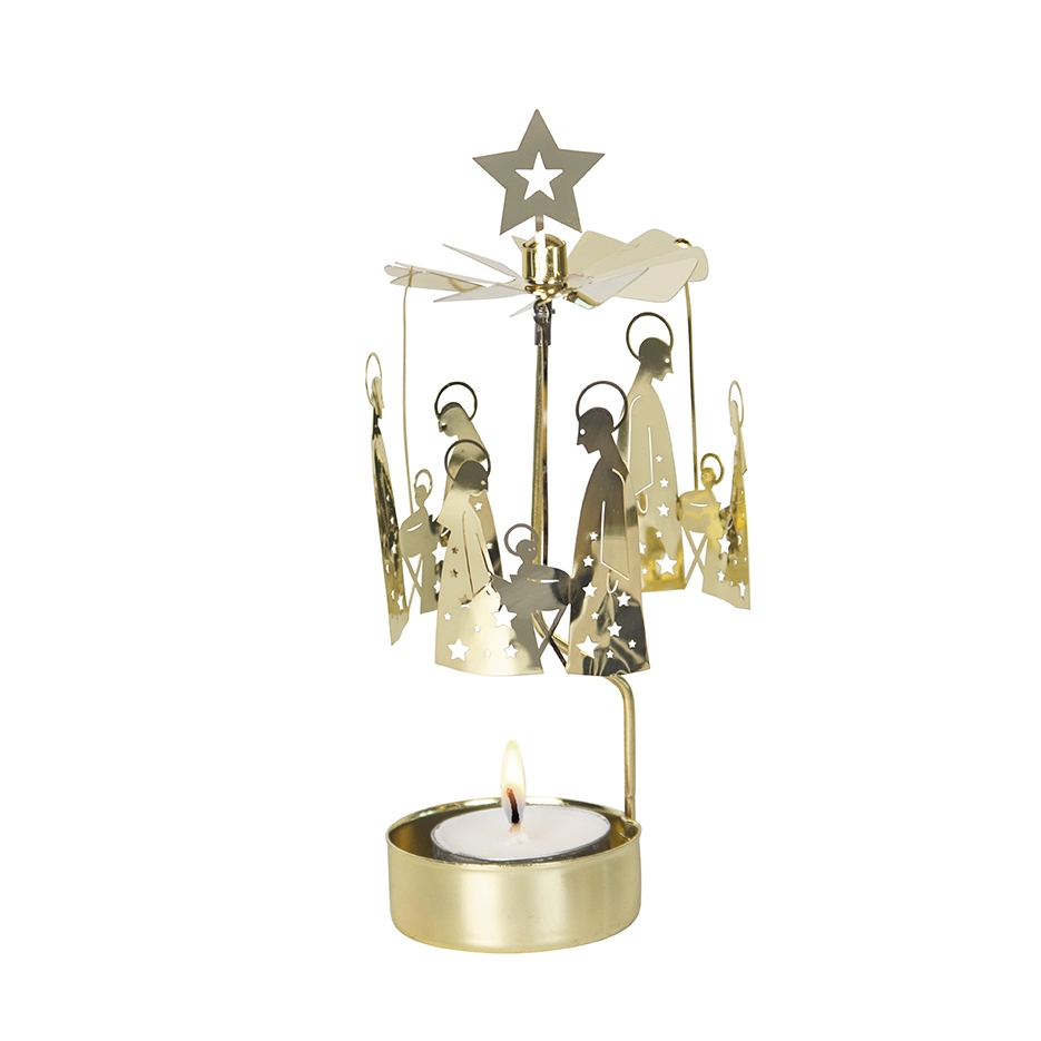 Angelic bells nativity scene candle holder