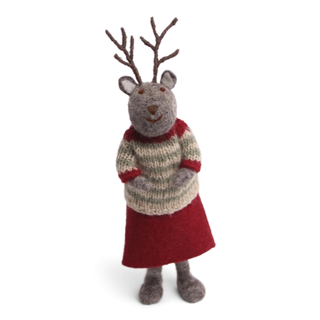 Mrs Reindeer in a sweater