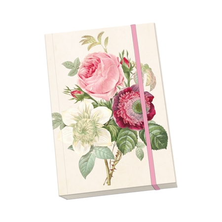 Notebook with peony and rose size A5