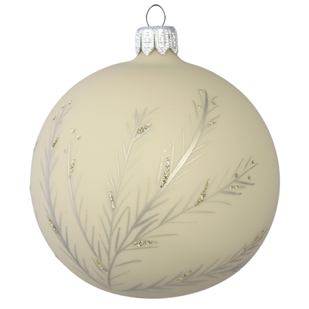 Matt beige ornament with platinum branchlets