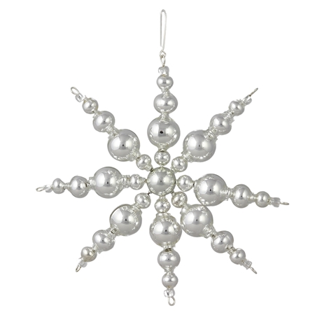 Silver star made of pearl beads