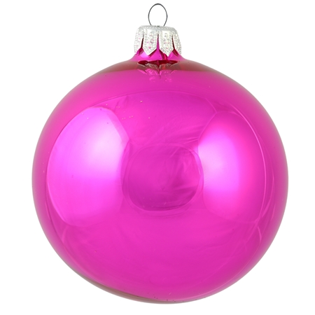 Glass ornament in deep pink