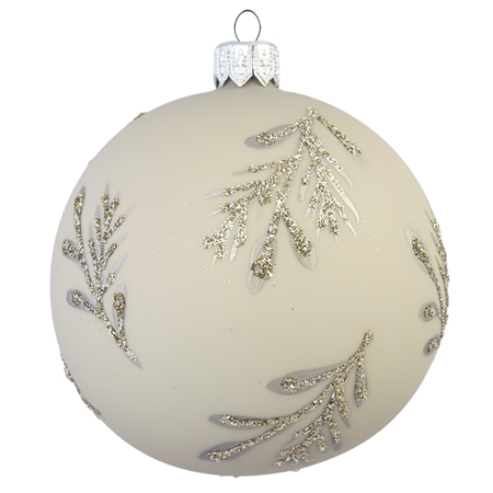 Matt beige Christmas ornament with branchlets
