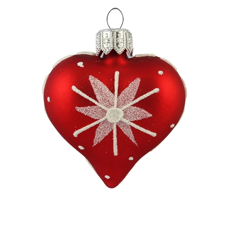 Red matte heart with snowflake décor
