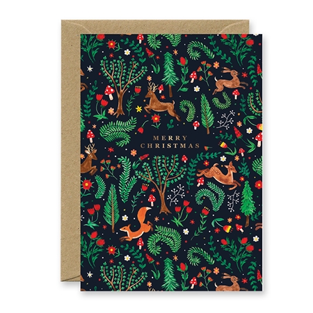 Gift card with forest animals