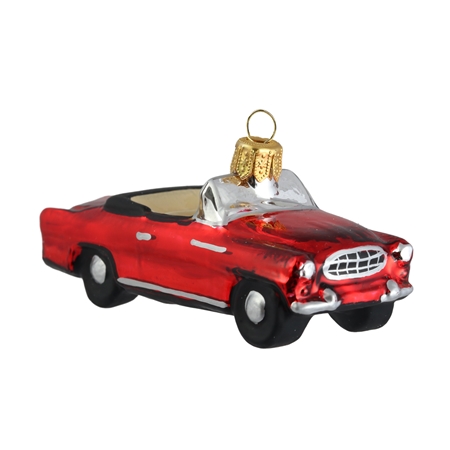 Glass red retro car