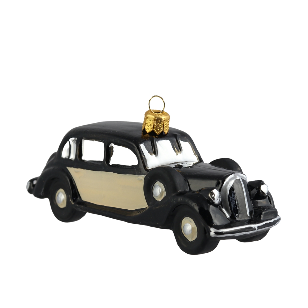 Glass veteran car in black