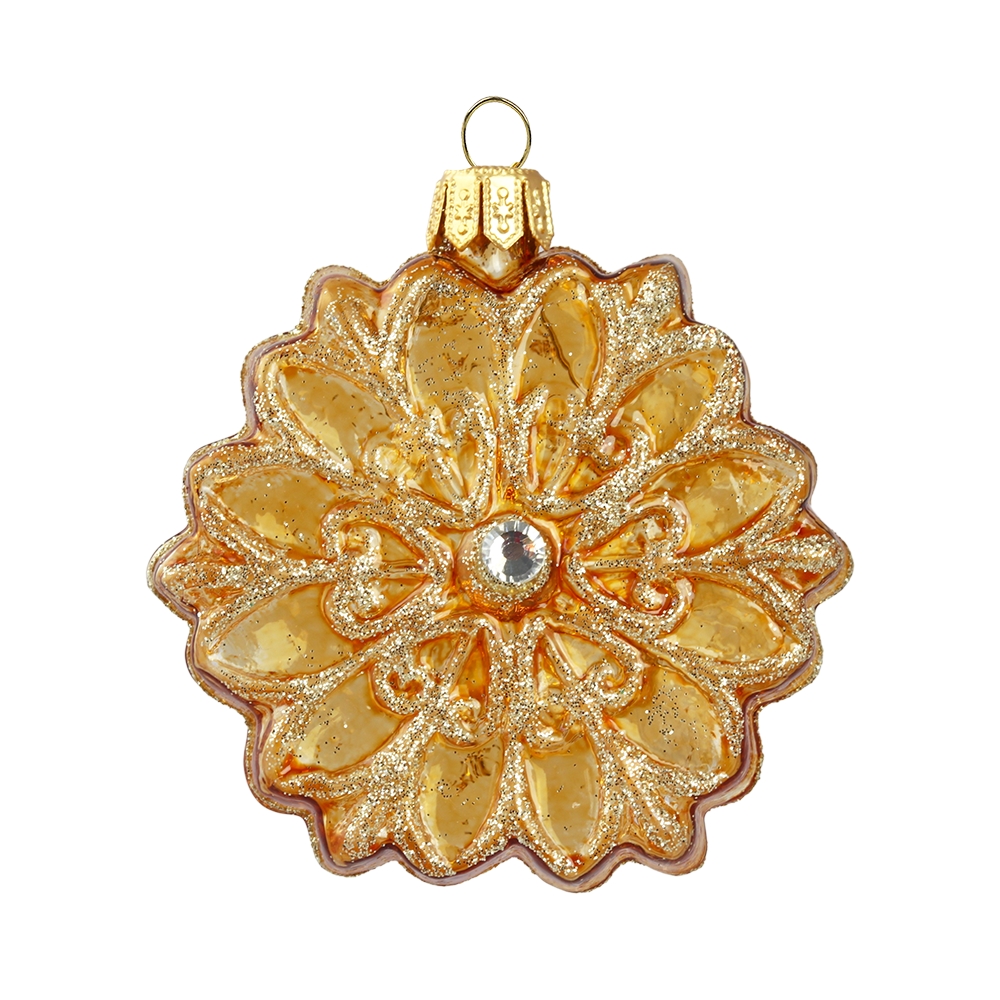 Golden snowflake with clear stone