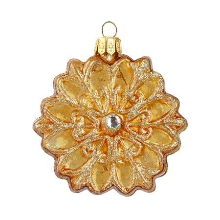 Golden snowflake with clear stone