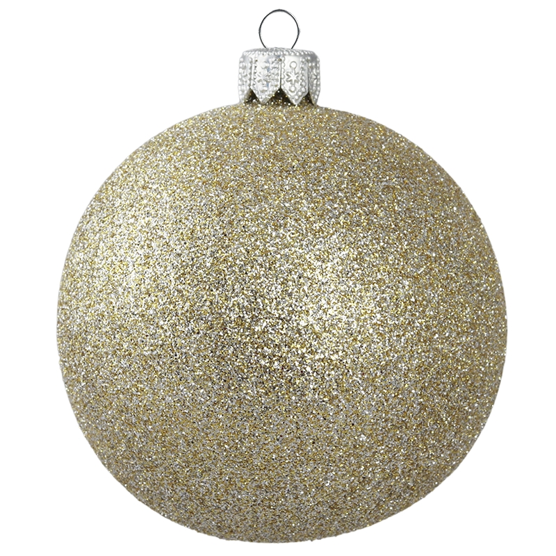 Glass Christmas ball with golden sprinkles