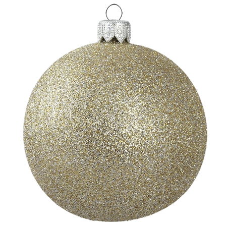 Glass Christmas ball with golden sprinkles