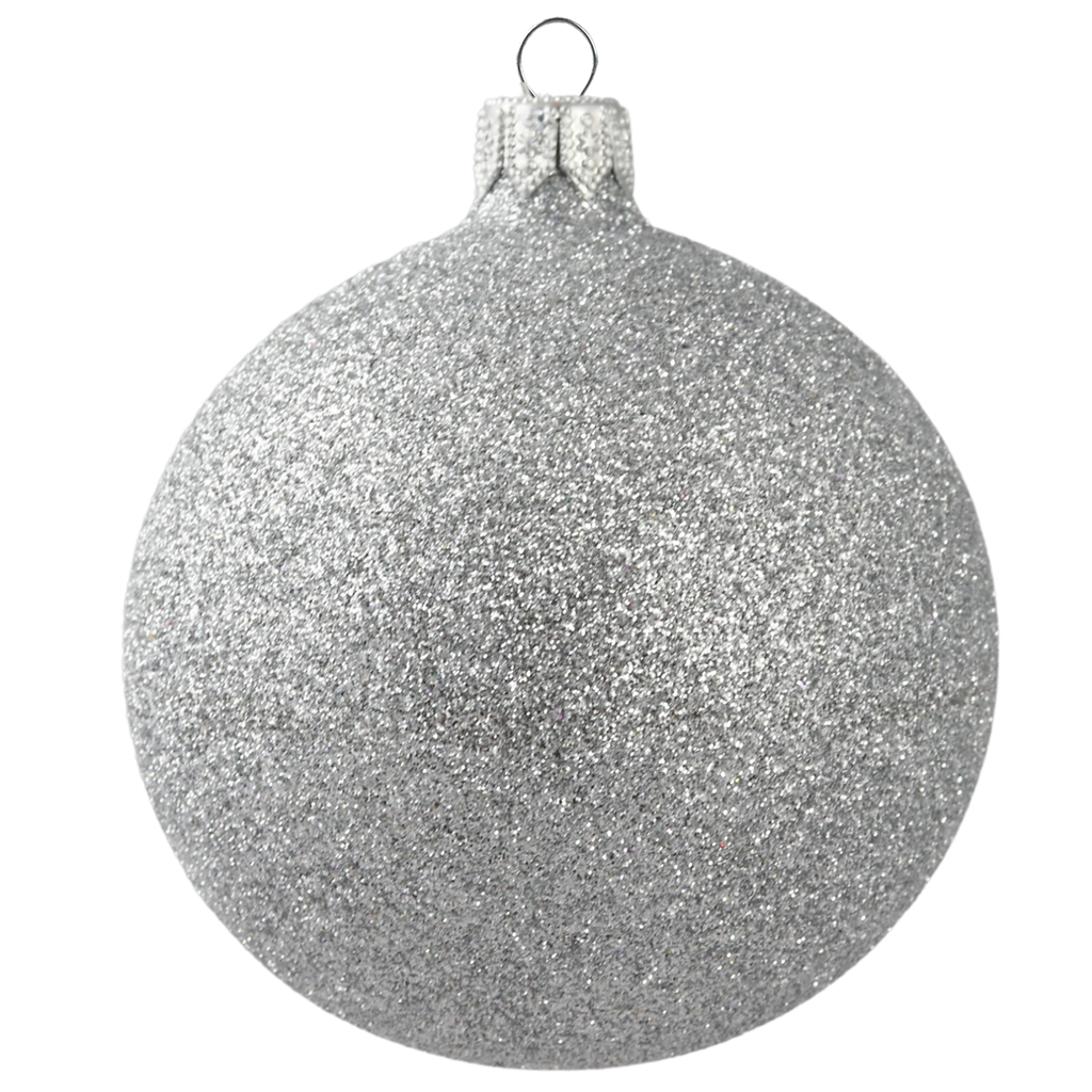 Glass Christmas ball with silver sprinkles