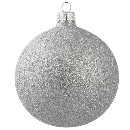 Glass Christmas ball with silver sprinkles