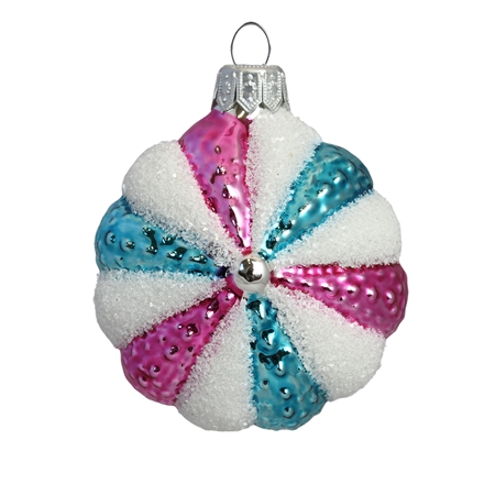 Striped medallion with white sprinkles