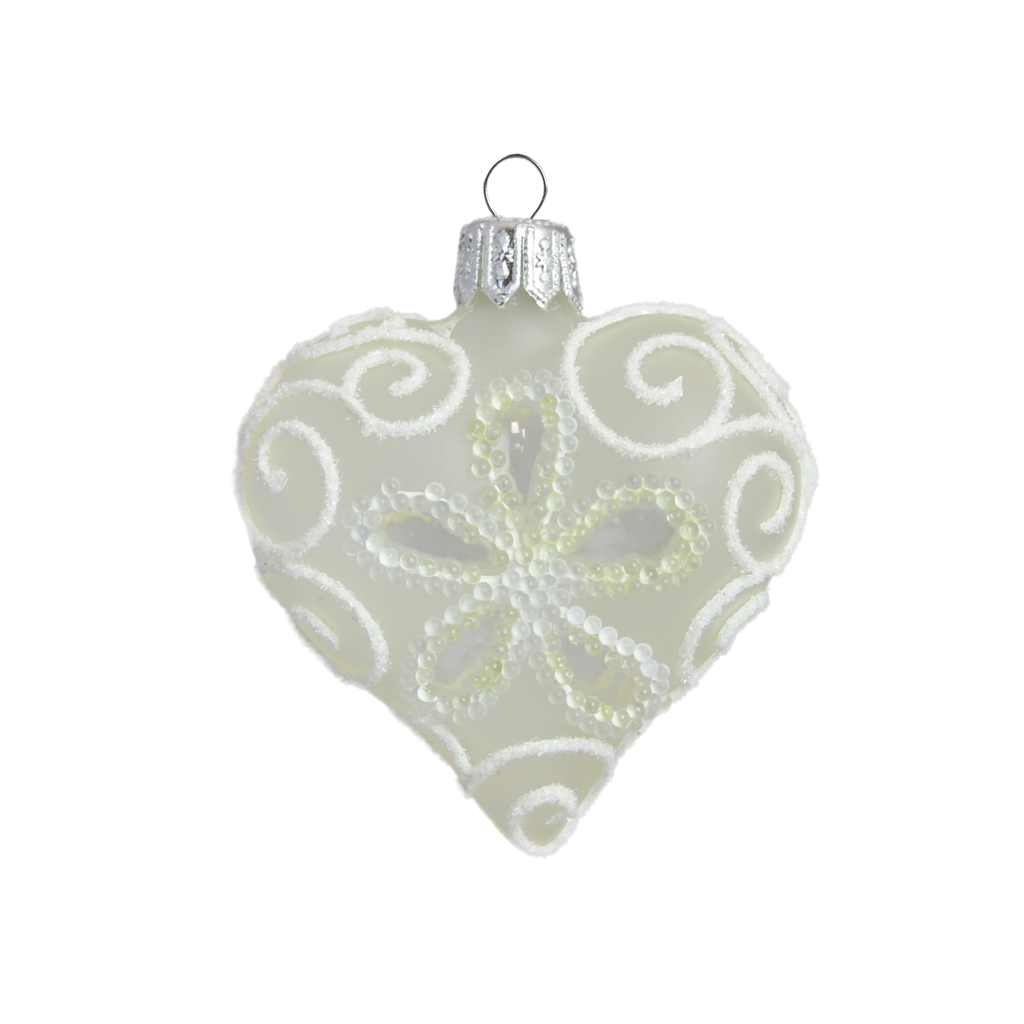 Glass christmas decoration – transparent heart