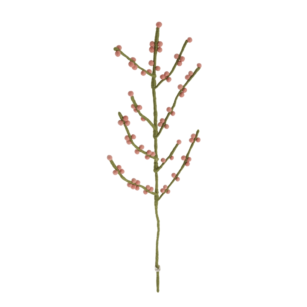 Felt twig pink holly