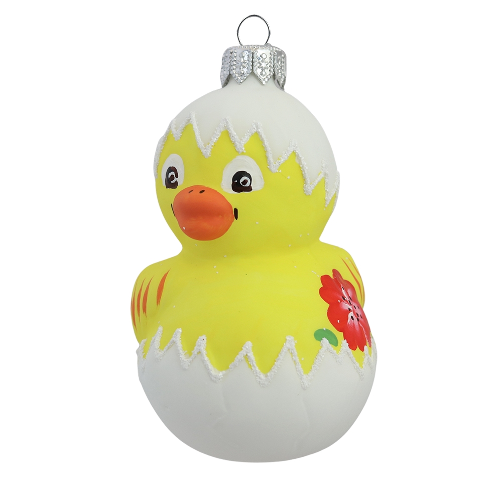 Easter decoration chick with red flower