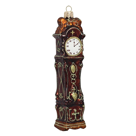 Christmas decoration column clock with gold décor