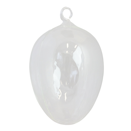 Clear glass egg with eyelet