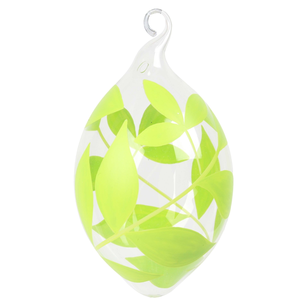 Egg with green leaves decoration 