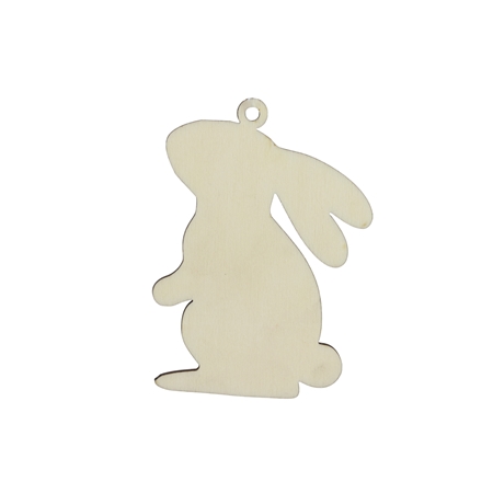 Wooden bunny standing