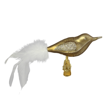 Glass bird bronze gold