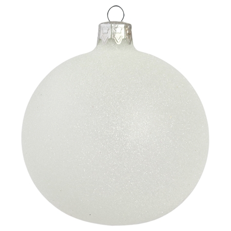 Glass christmas ball with white sprinkles