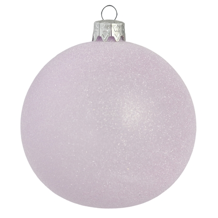 Glass christmas ball with purple sprinkles