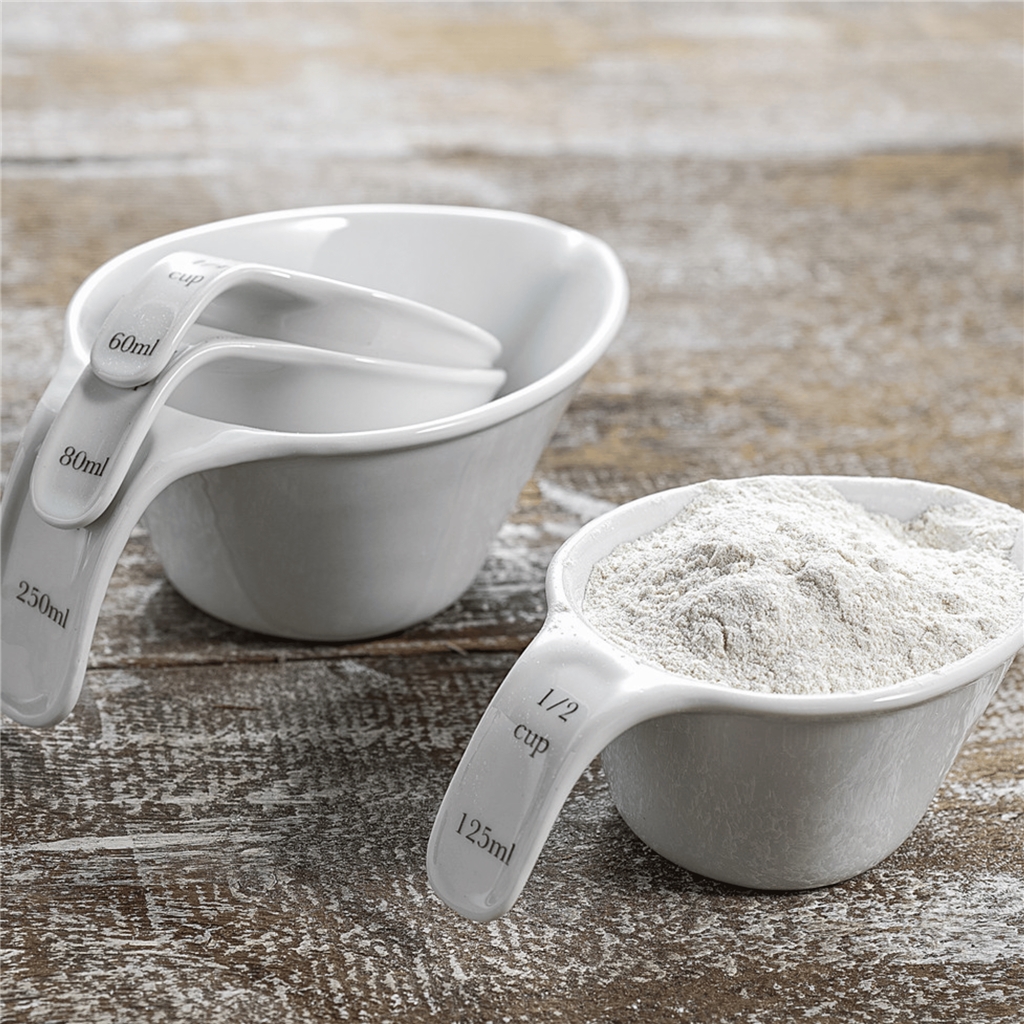 Set of porcelain measuring cups