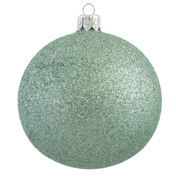 Christmas ball with turquoise sprinkles