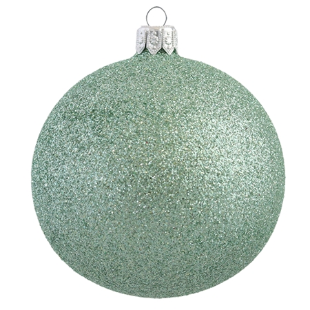 Christmas ball with turquoise sprinkles