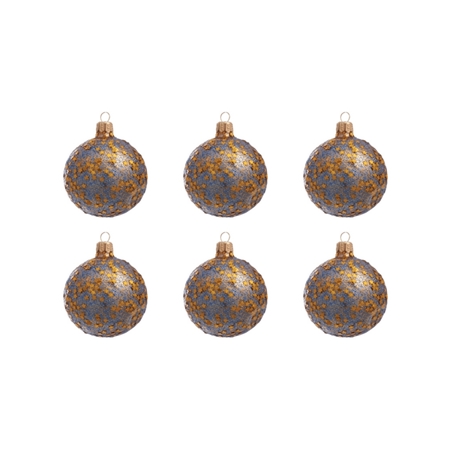 Set of small blue ornaments with stars