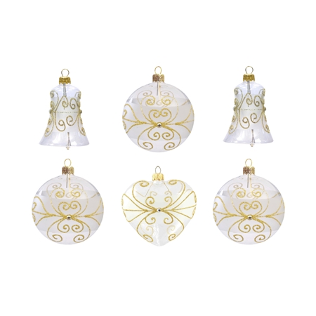 Set of clear ornaments with a stone