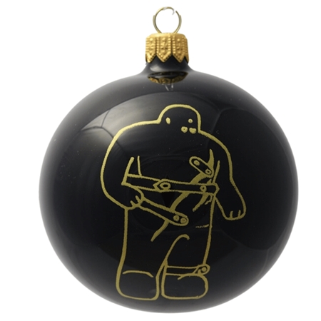 Black christmas ball with Golem decor