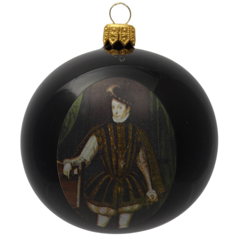 Christmas ball with print of a young Rudolph II.